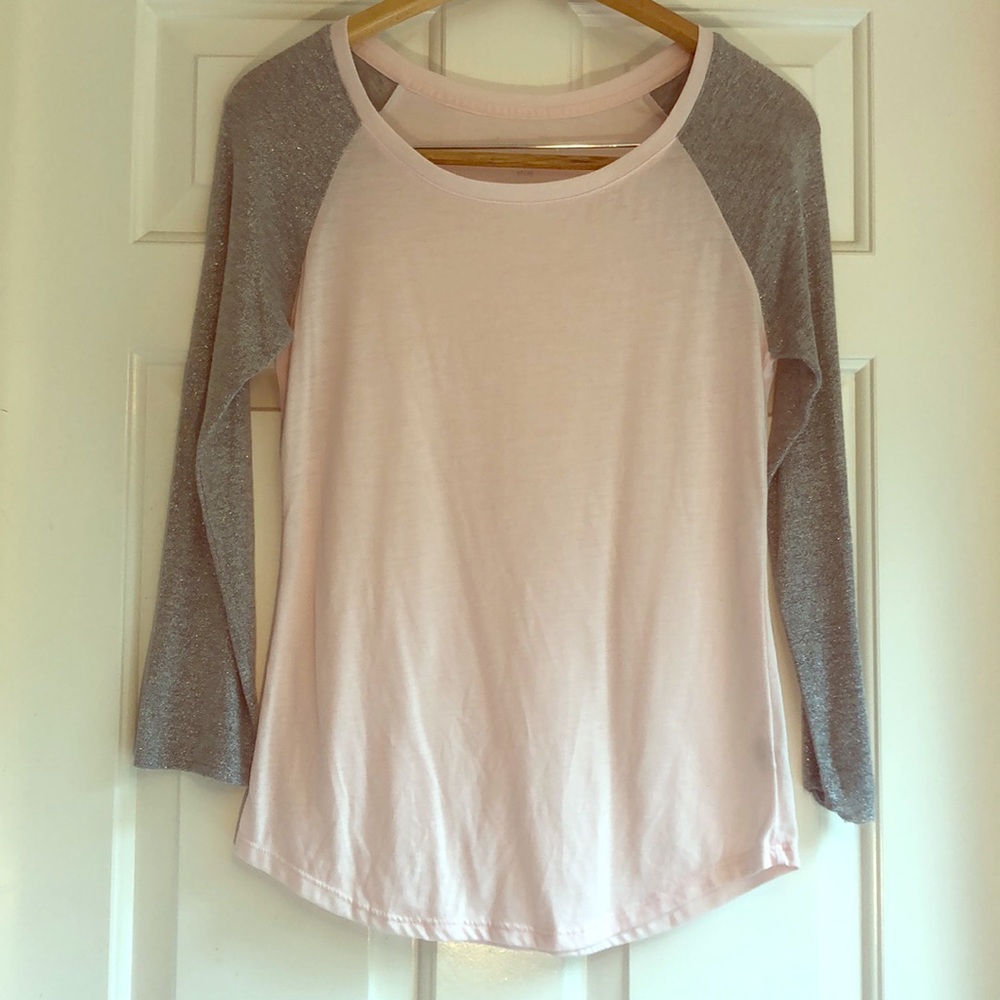 Pink Shirt w/ Glitter Sleeves